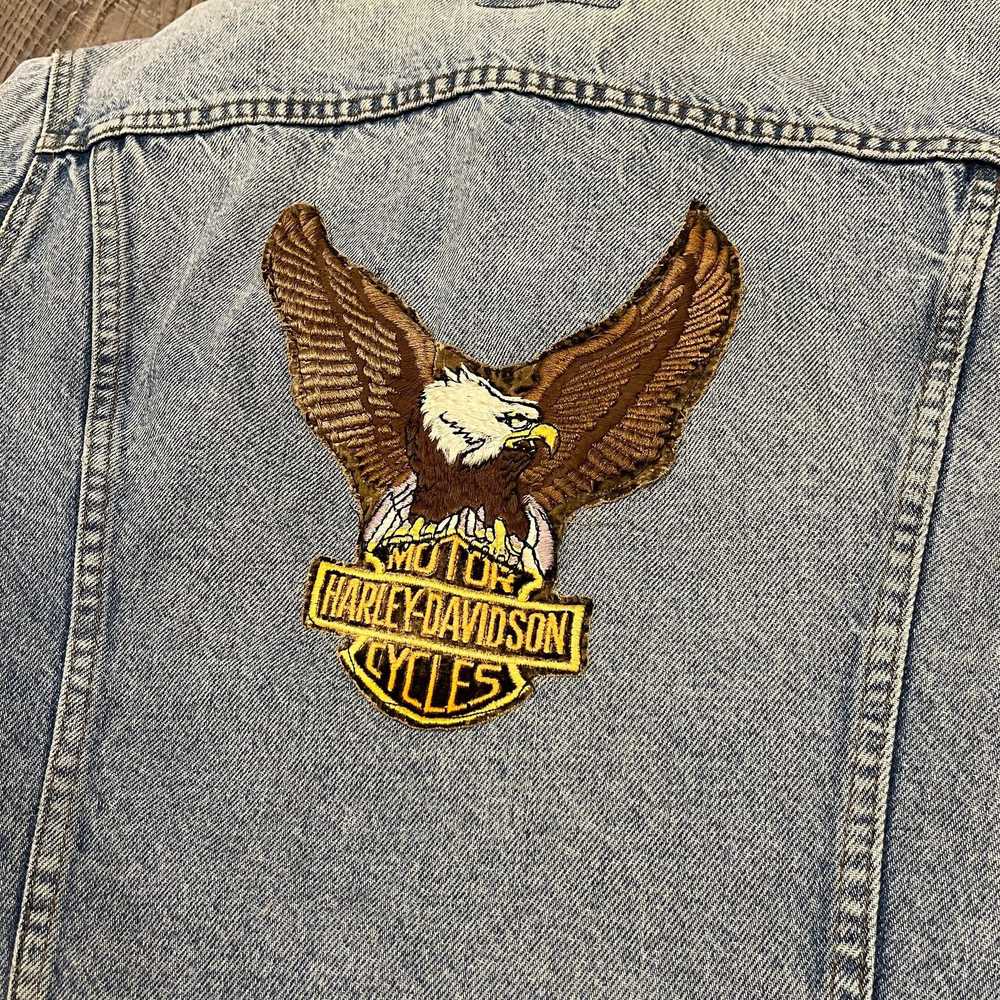 Levi's 90s Levi's Denim Jacket W/ Reworked Harley… - image 6