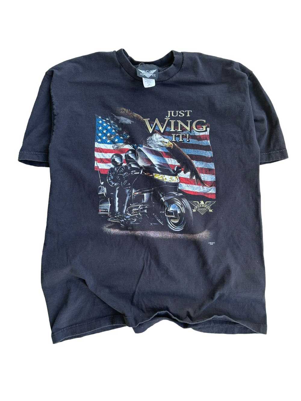 Vintage Vintage 90’s Motorcycle Just Wing It T-Sh… - image 1