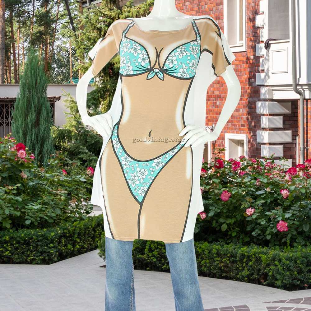 Other Body Dreams Vintage Bikini Print Tee Quirky… - image 1