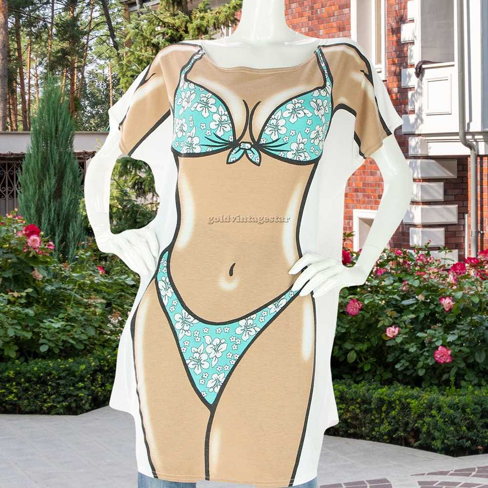 Other Body Dreams Vintage Bikini Print Tee Quirky… - image 2