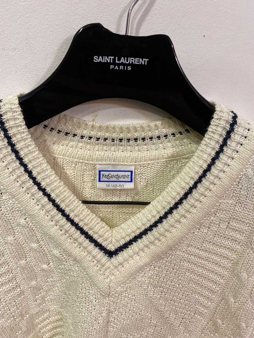 Vintage × Yves Saint Laurent Cream 90’s YSL Sweat… - image 6