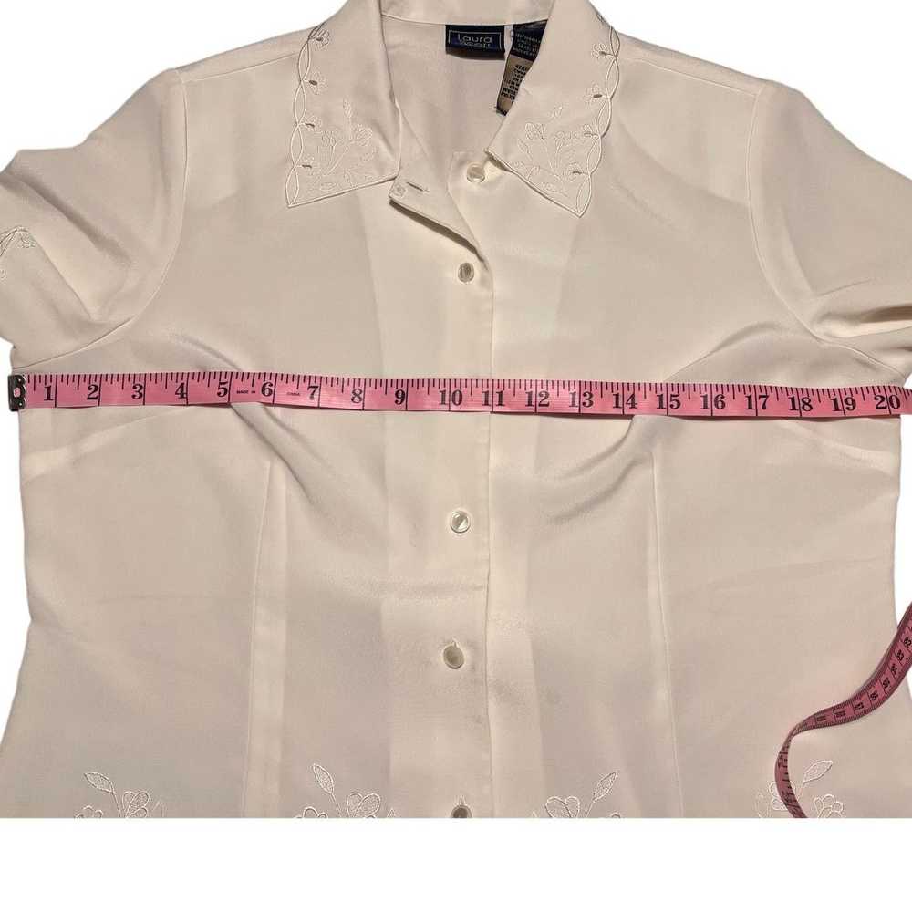 1 Retro Laura Scott Button Front Blouse Size 12 P… - image 10