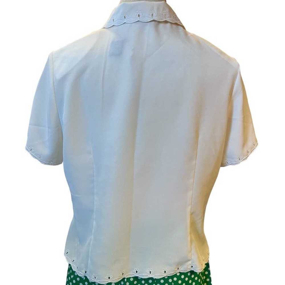 1 Retro Laura Scott Button Front Blouse Size 12 P… - image 3