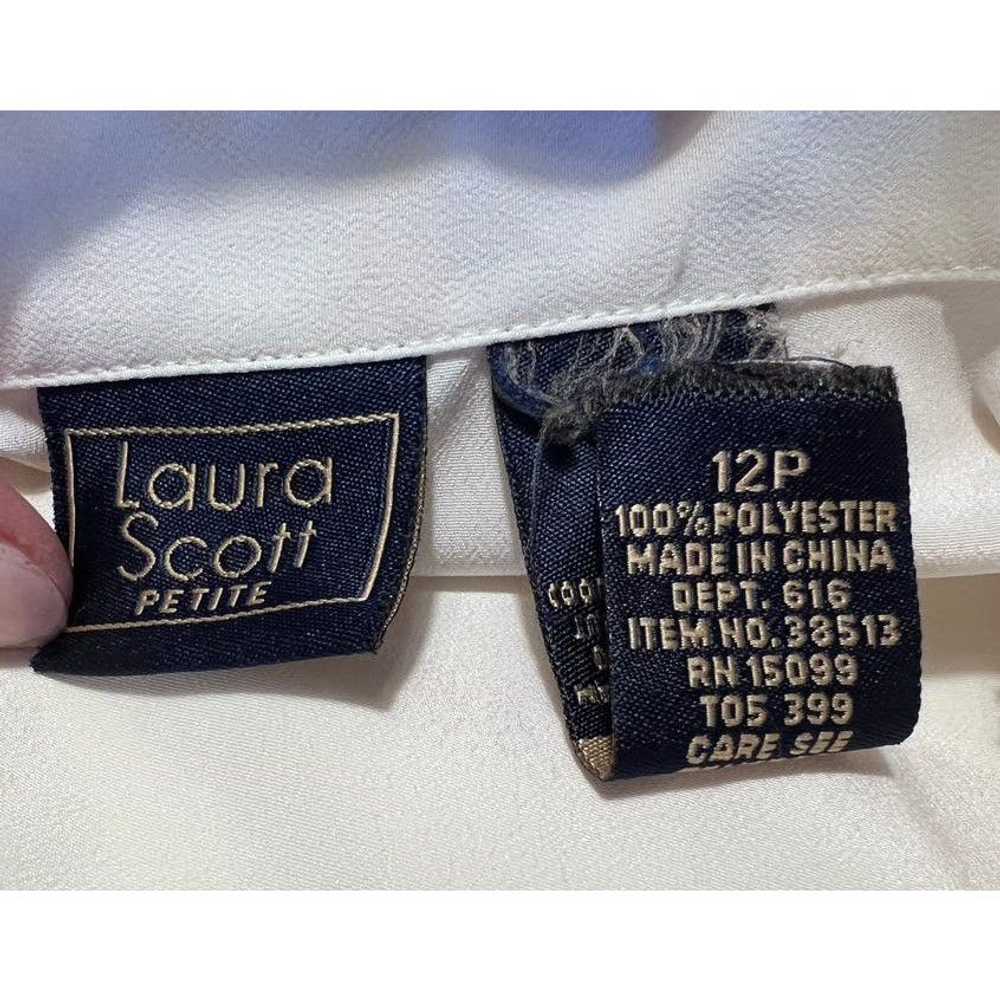 1 Retro Laura Scott Button Front Blouse Size 12 P… - image 5