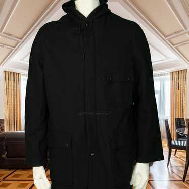 Other Vintage Lakeland Black Wool Hooded Car Coat 