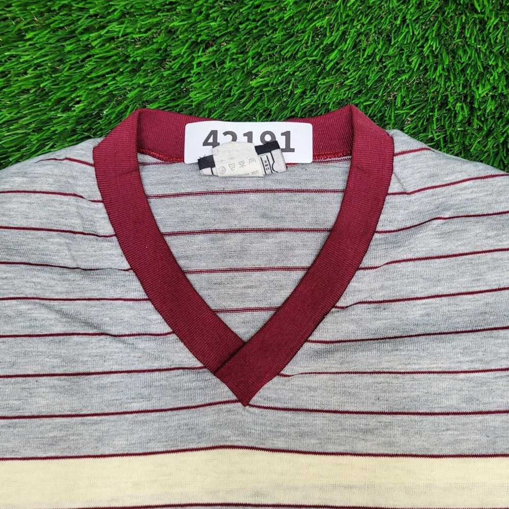 Vintage Vintage 70s 80s V-Neck Striped Shirt XS G… - image 2