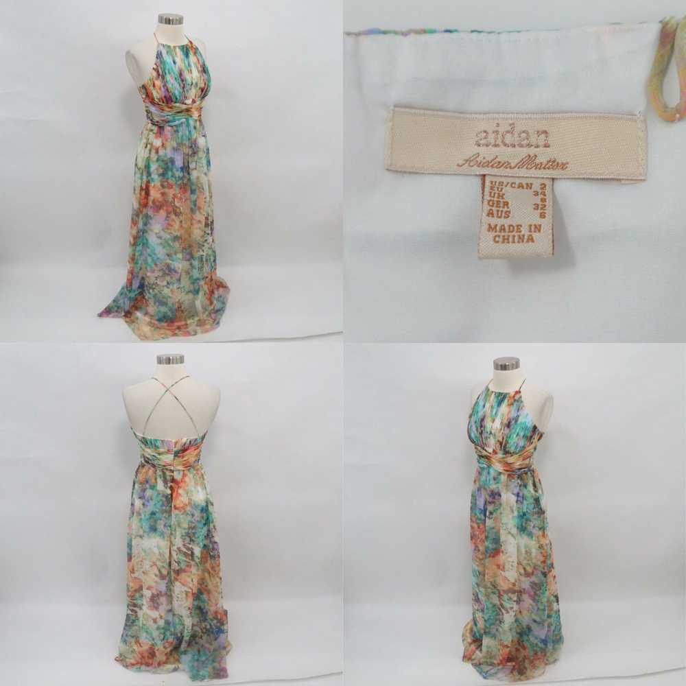 Vintage Aiden Mattox Maxi Dress Gown Womens 2 Wat… - image 4