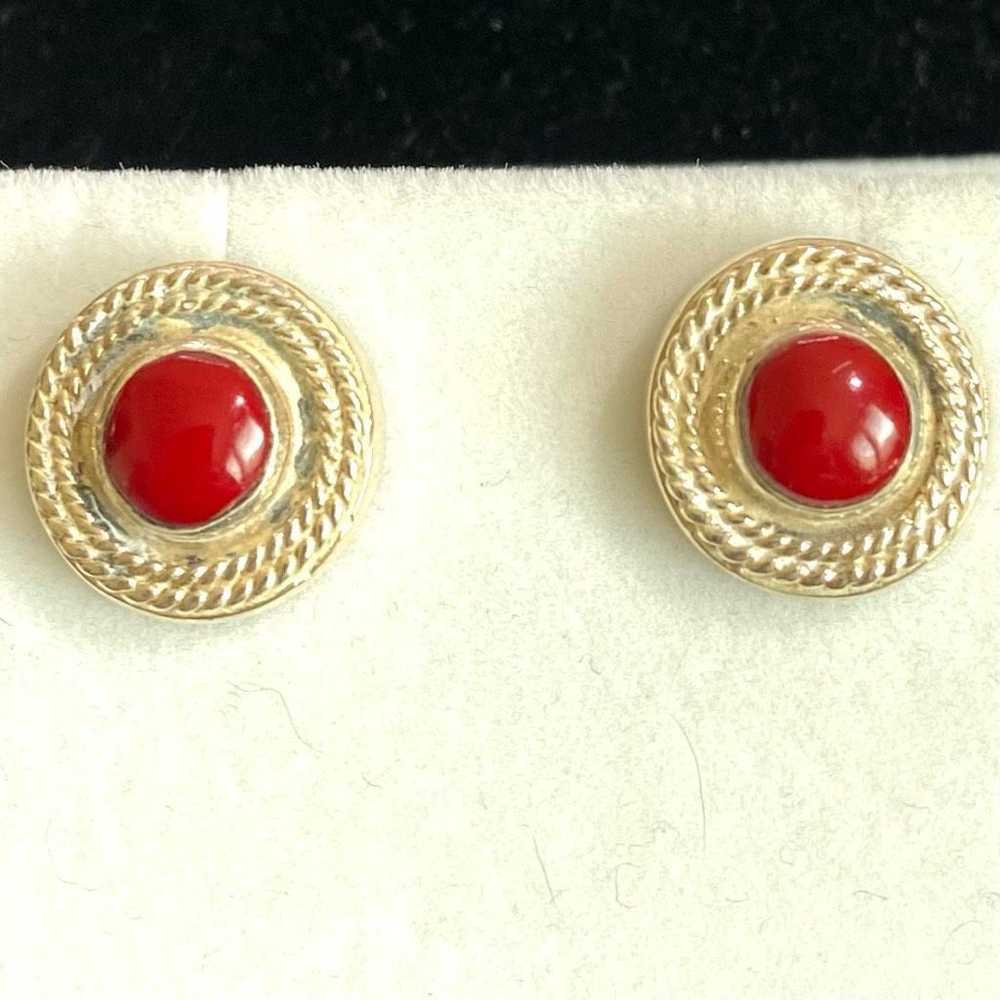Sterling Silver AIM # Sterling 925 Silver & Red A… - image 1