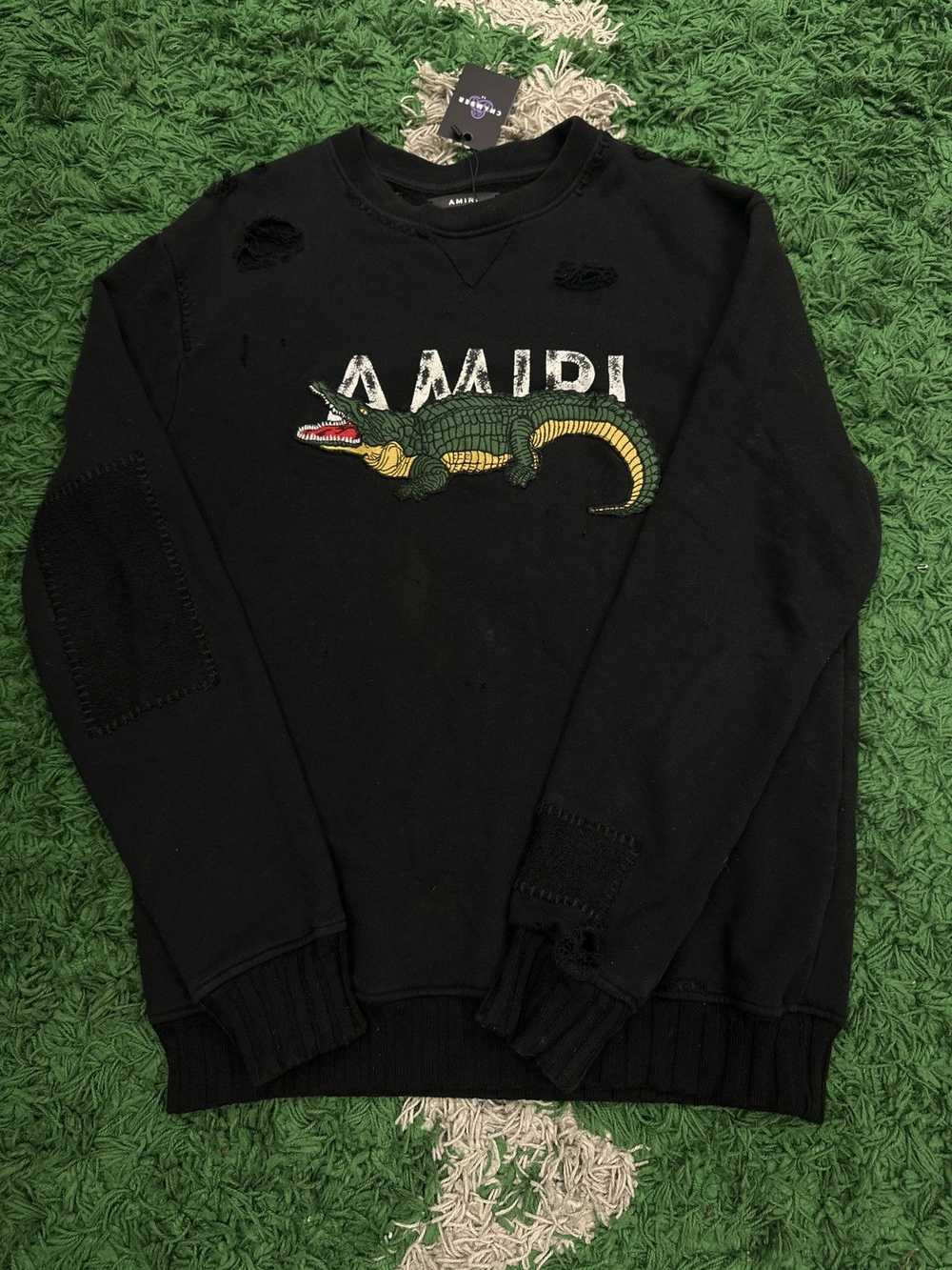 Amiri Amiri Crewneck Sweatshirt Black Crocodile - image 1