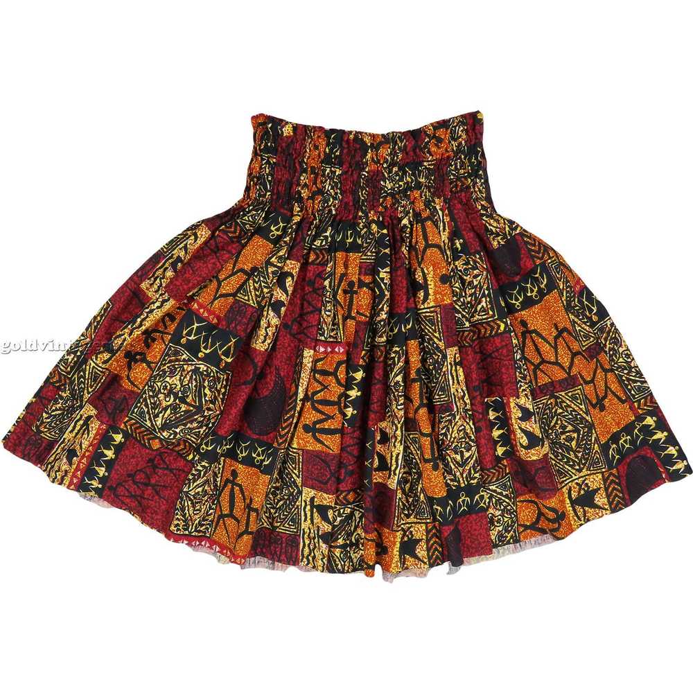 Other Hawaiian Ethnic Barkcloth Skirt Retro Boho … - image 5