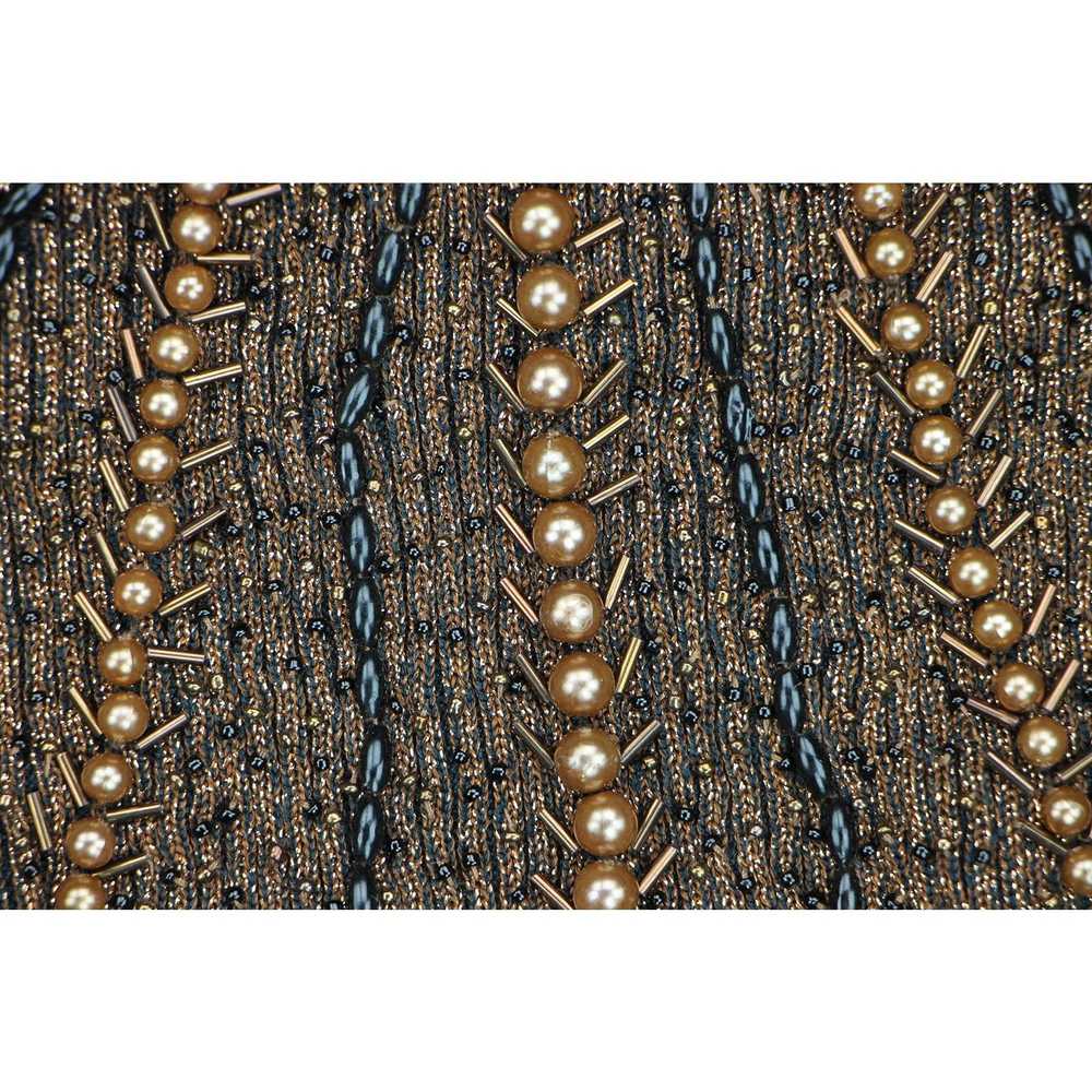 Other Cache Bronze Beaded Knit Top Retro Sparkle … - image 7