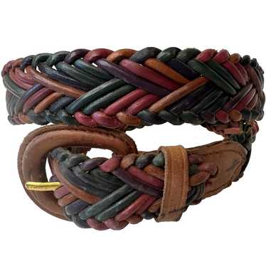 Other Braided Woven Genuine Bonded Leather Belt, M