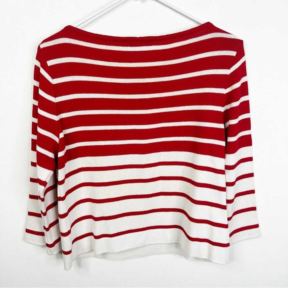 St. John Sport Size Small Red White Striped 3/4 S… - image 2