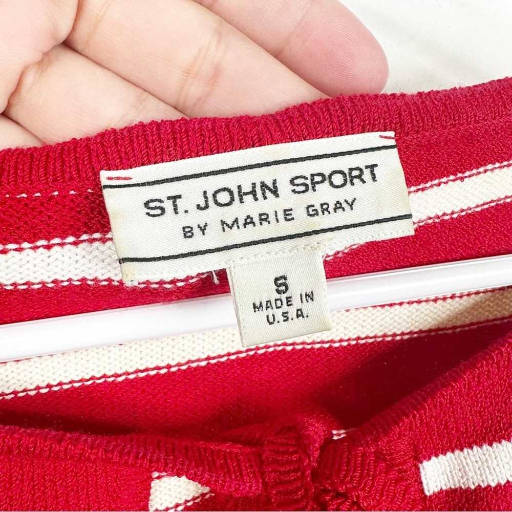 St. John Sport Size Small Red White Striped 3/4 S… - image 3
