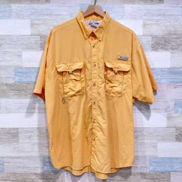 Columbia PFG Short Sleeve Vented Fishing Shirt Mens Extra Large Orange  Outdoors 