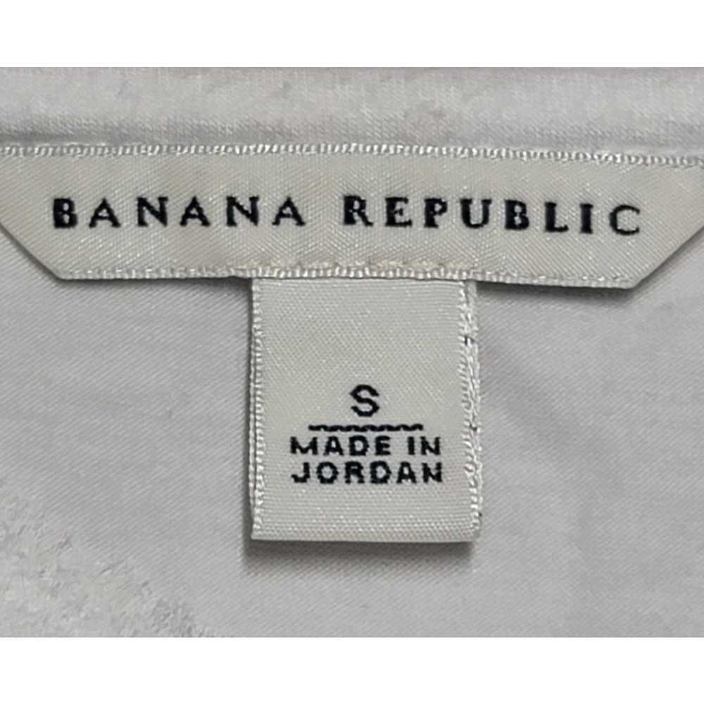 Banana Republic Banana Republic White Frayed V Ne… - image 4