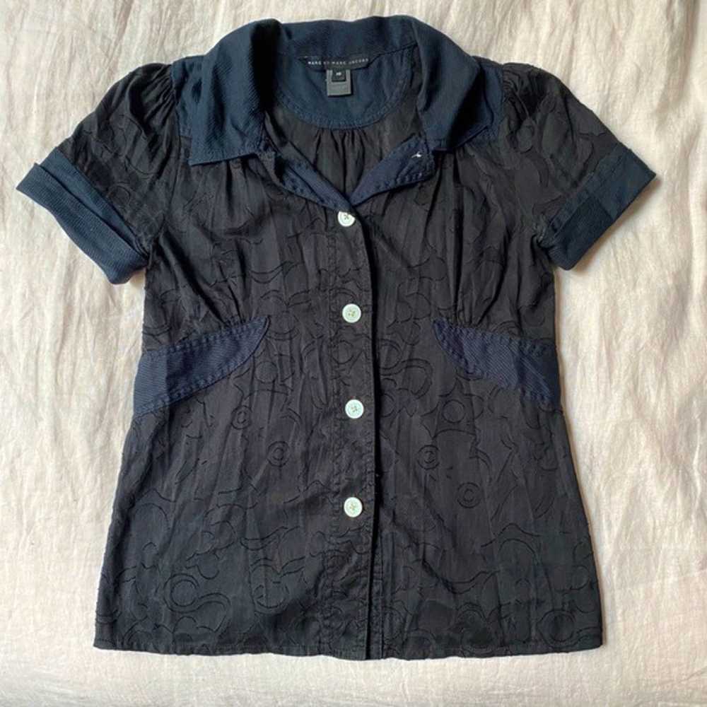 Marc Jacobs Black Tee Button Down - XS - image 1