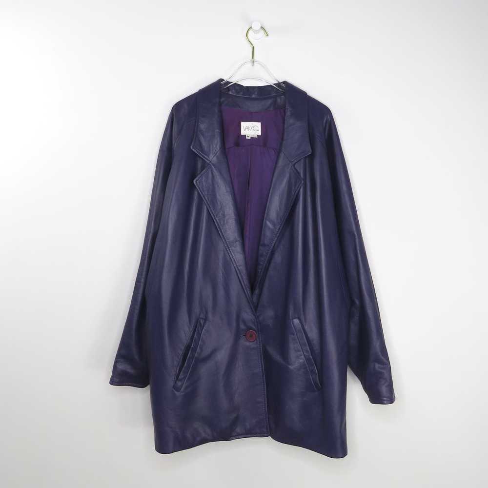 Vintage 90s Vintage Purple Leather Jacket Medium … - image 5