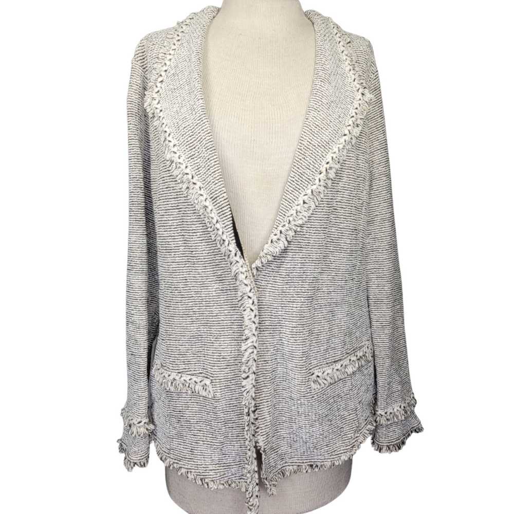 Chicos Tan Cotton Blend Cardigan Sweater Size Lar… - image 1