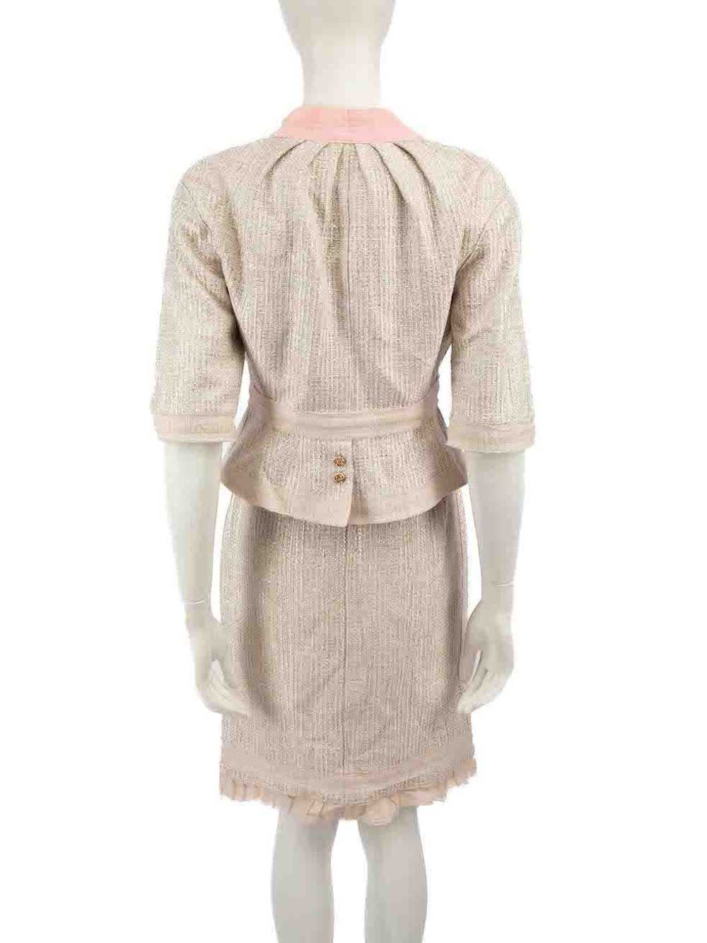 Louis Vuitton Pink Metallic Jacket & Skirt Set - image 3