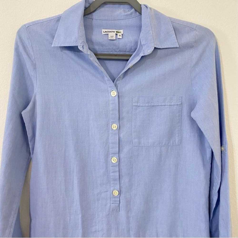 Lacoste Blue Button Down Shirt Dress Cotton Tunic… - image 2