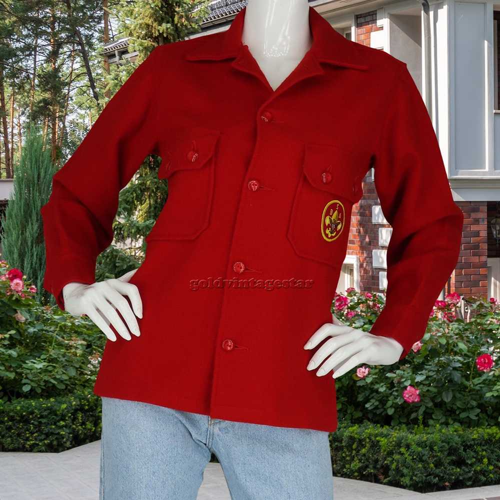 Other Boy Scouts BSA Red Wool Jacket XS Vintage S… - image 7