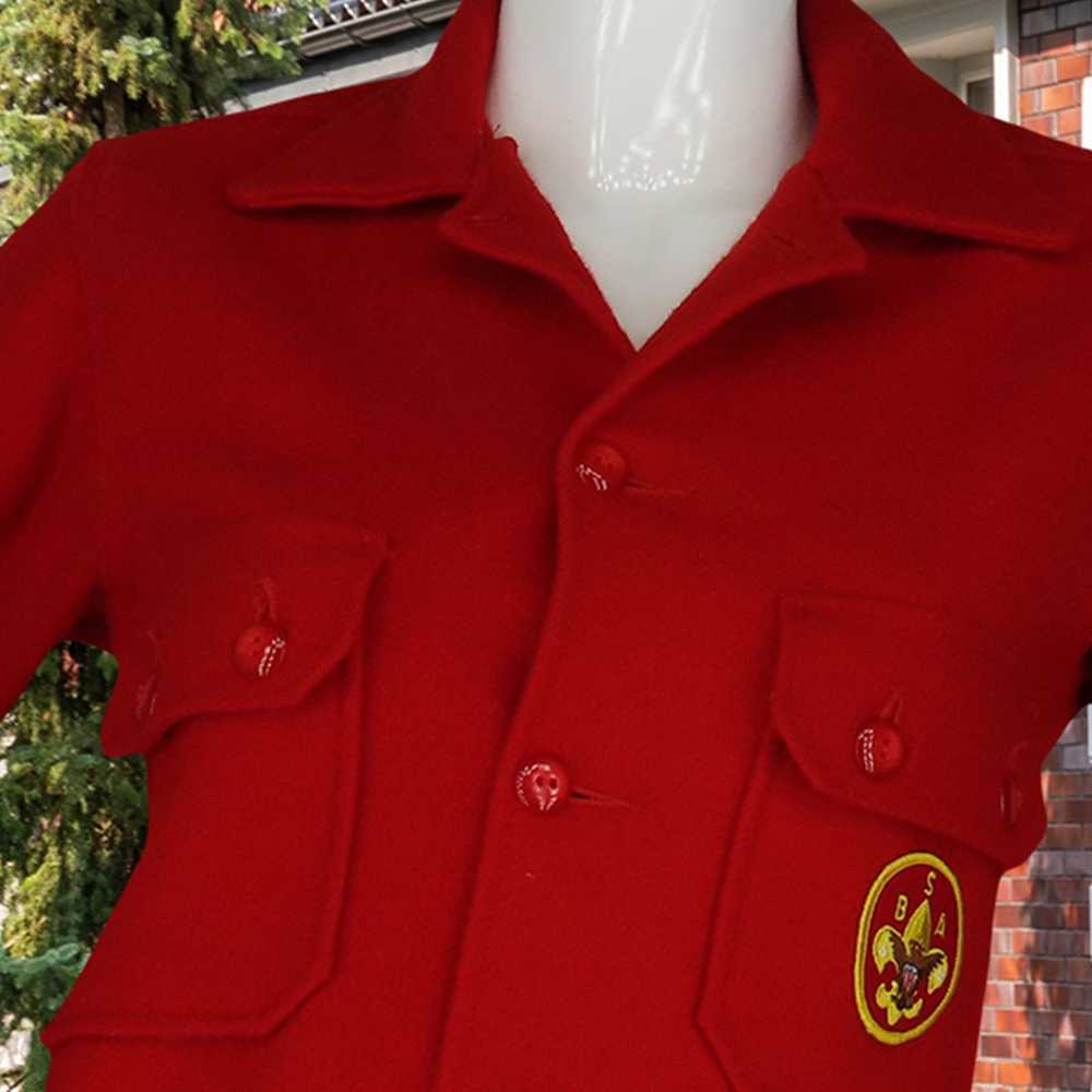 Other Boy Scouts BSA Red Wool Jacket XS Vintage S… - image 8