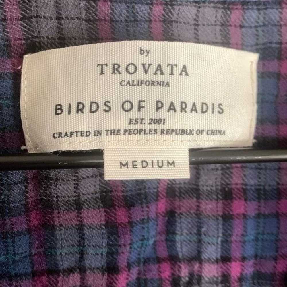 Trovata Birds Of Paradis Plaid Button Up Shirt - image 2