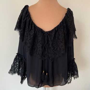 Rachel Zoe Aidan Lace-Trim Off-the-Shoulder Black… - image 1