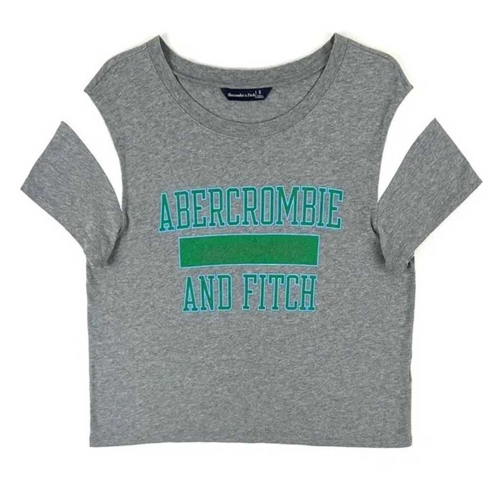 Abercrombie & Fitch Grey Logo Short Sleeve Varsit… - image 5