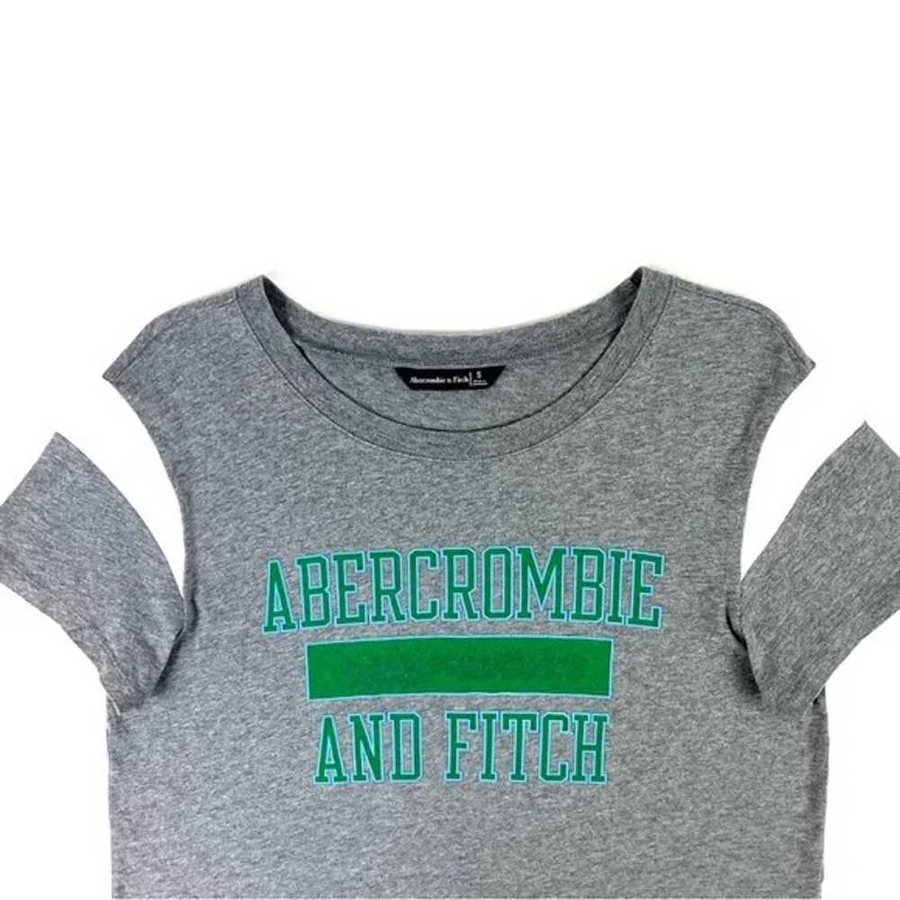 Abercrombie & Fitch Grey Logo Short Sleeve Varsit… - image 7