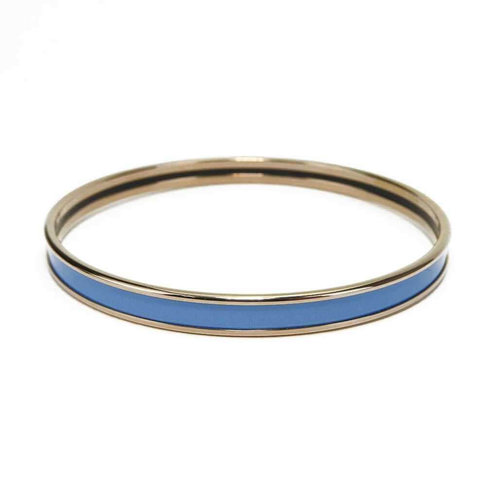 Hermes Hermes Bangle Uni Metal Enamel Gold Blue B… - image 2