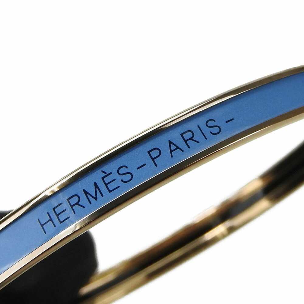 Hermes Hermes Bangle Uni Metal Enamel Gold Blue B… - image 3