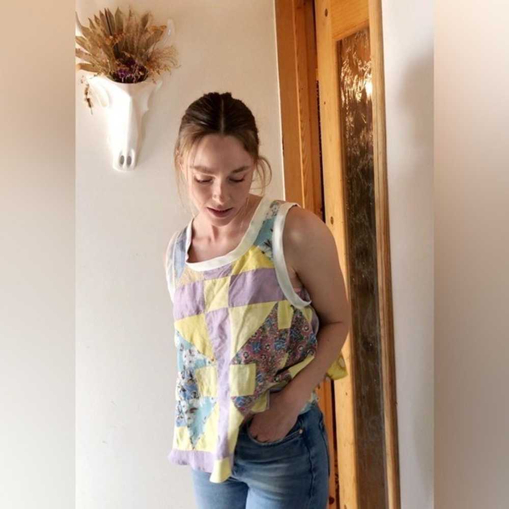 Reworked vintage quilt patchwork tank top - image 4