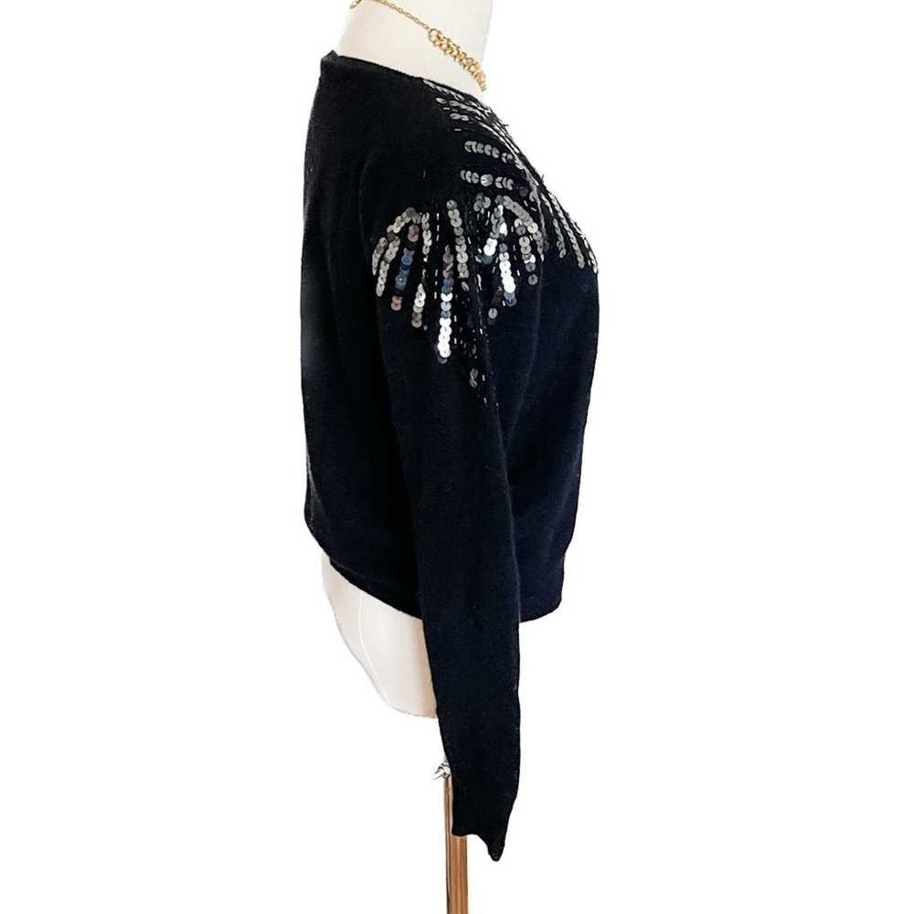 Vintage Vintage 80s/90s wool angora sequin padded… - image 4