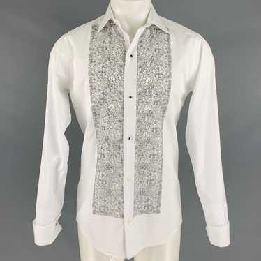 Eton White Black Applique Cotton Tuxedo Long Sleev