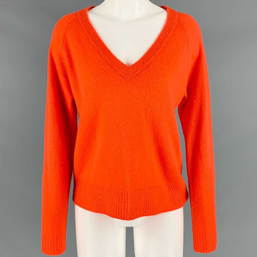 Reformation Orange Cashmere V Neck Sweater - image 1