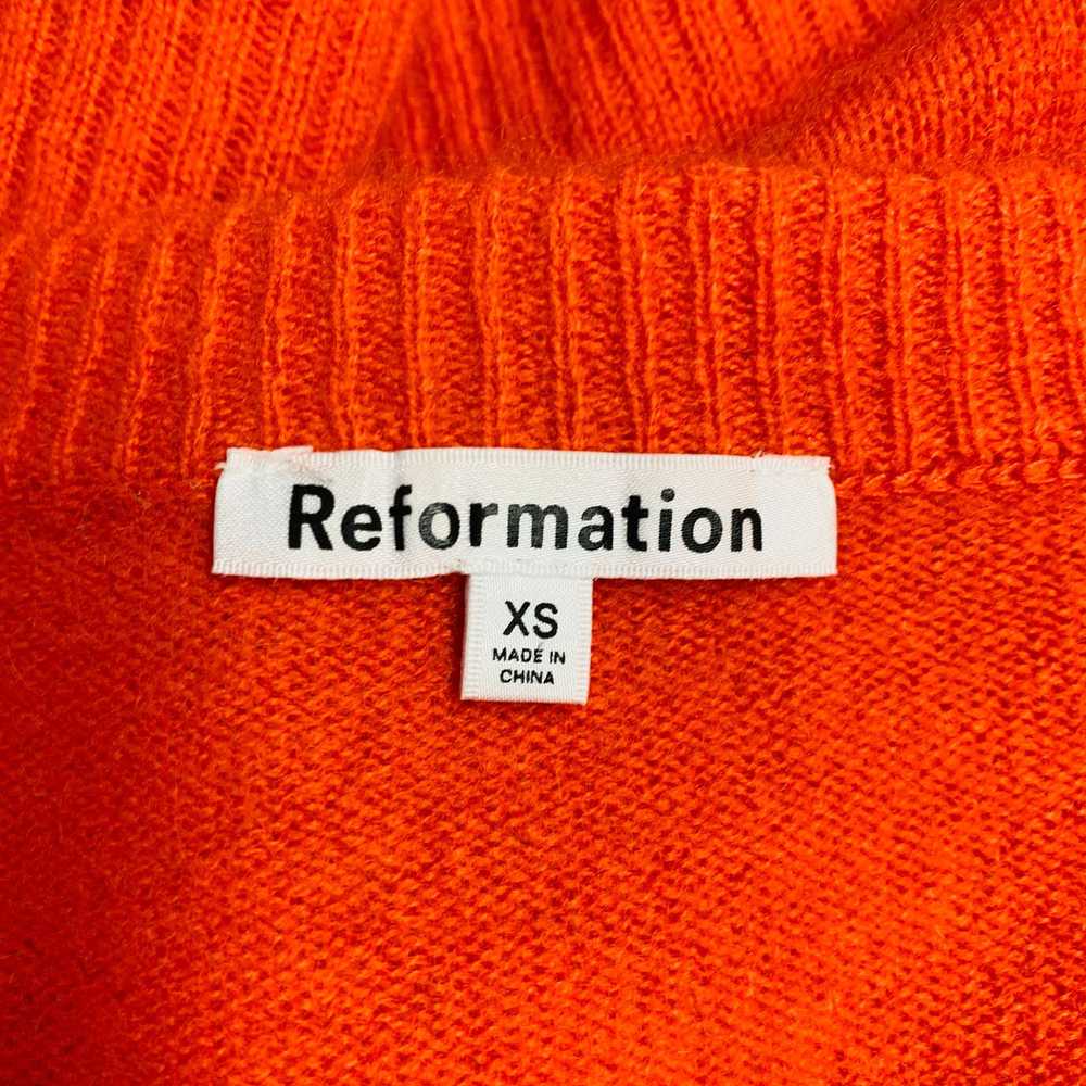 Reformation Orange Cashmere V Neck Sweater - image 4