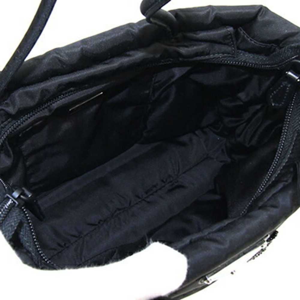 Prada Prada handbag 1BA257 black nylon leather sh… - image 3