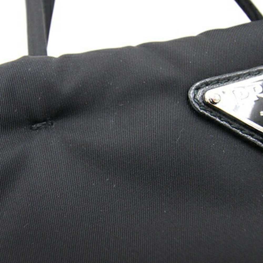 Prada Prada handbag 1BA257 black nylon leather sh… - image 4