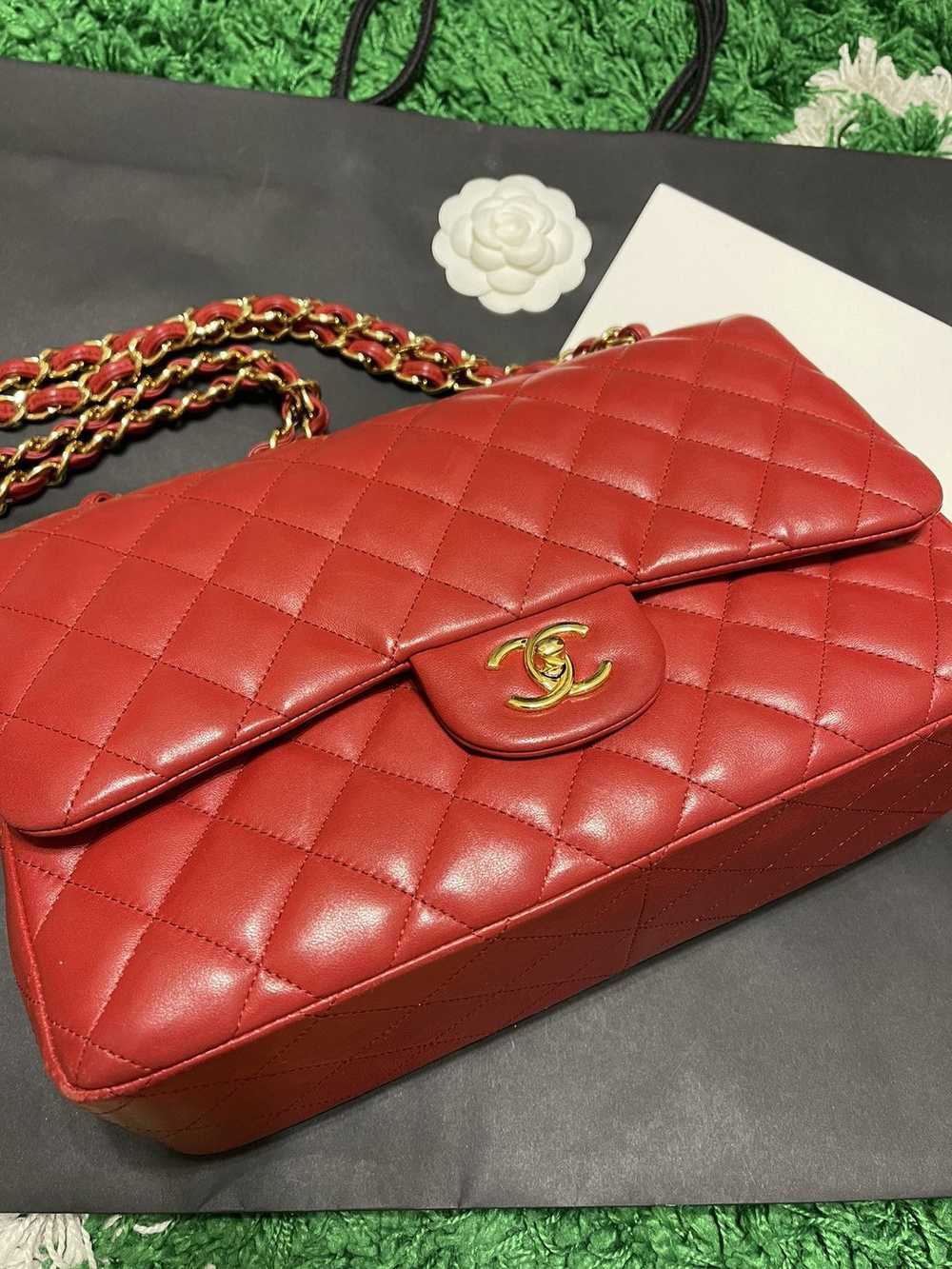 Chanel Chanel Double Flap Lambskin- Red - image 2