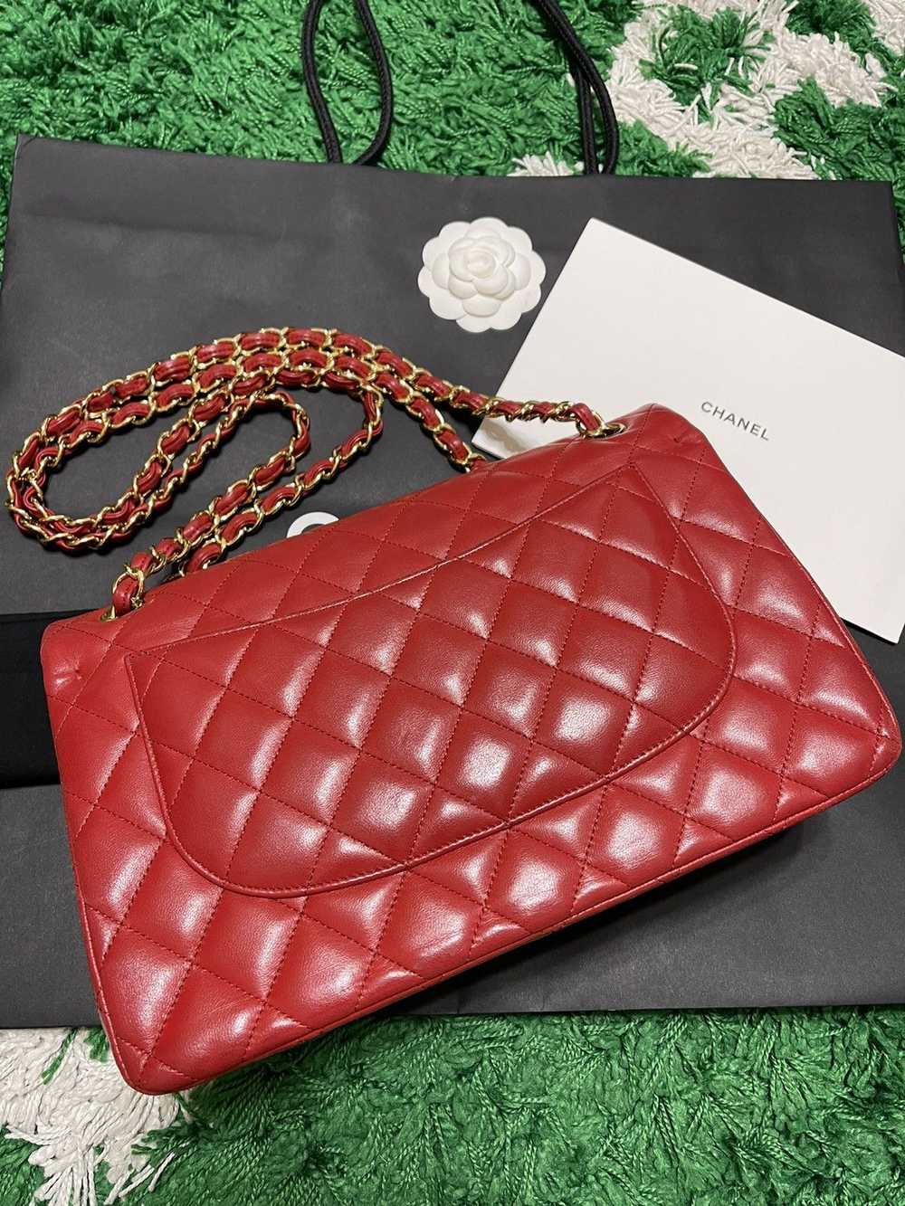 Chanel Chanel Double Flap Lambskin- Red - image 7