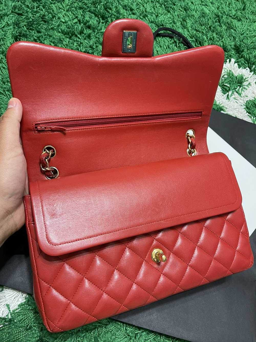 Chanel Chanel Double Flap Lambskin- Red - image 8