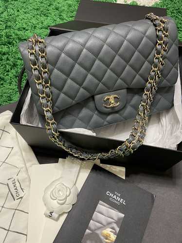 Chanel Chanel Jumbo Double Flap Caviar- Grey - image 1