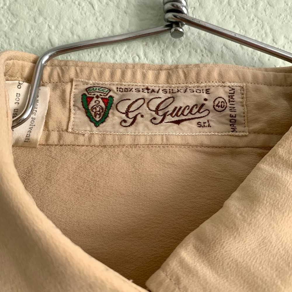 VINTAGE GUCCI 100% silk long sleeve button up blo… - image 4