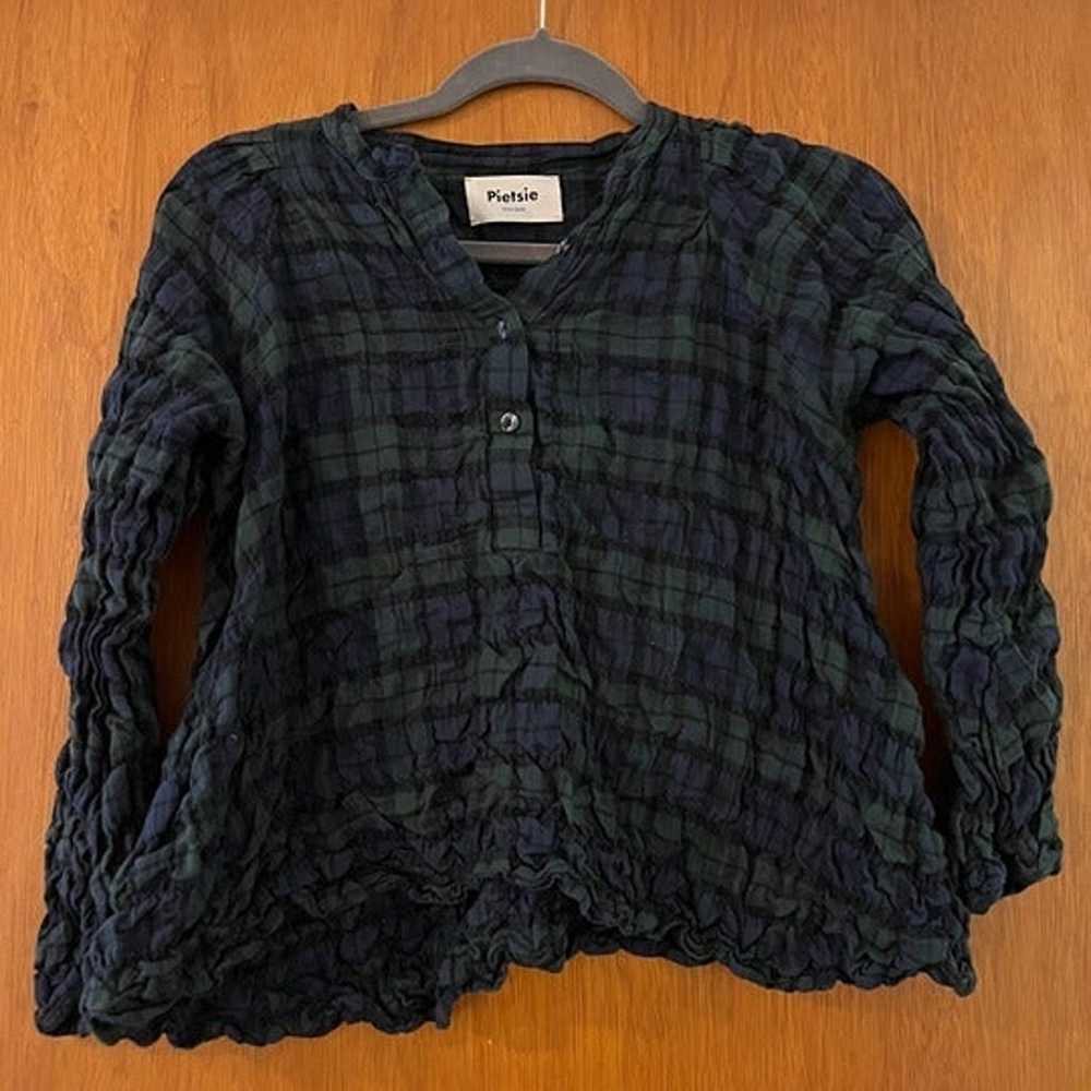 NWOT Pietsie Atlin blouse - Forest Plaid - image 6