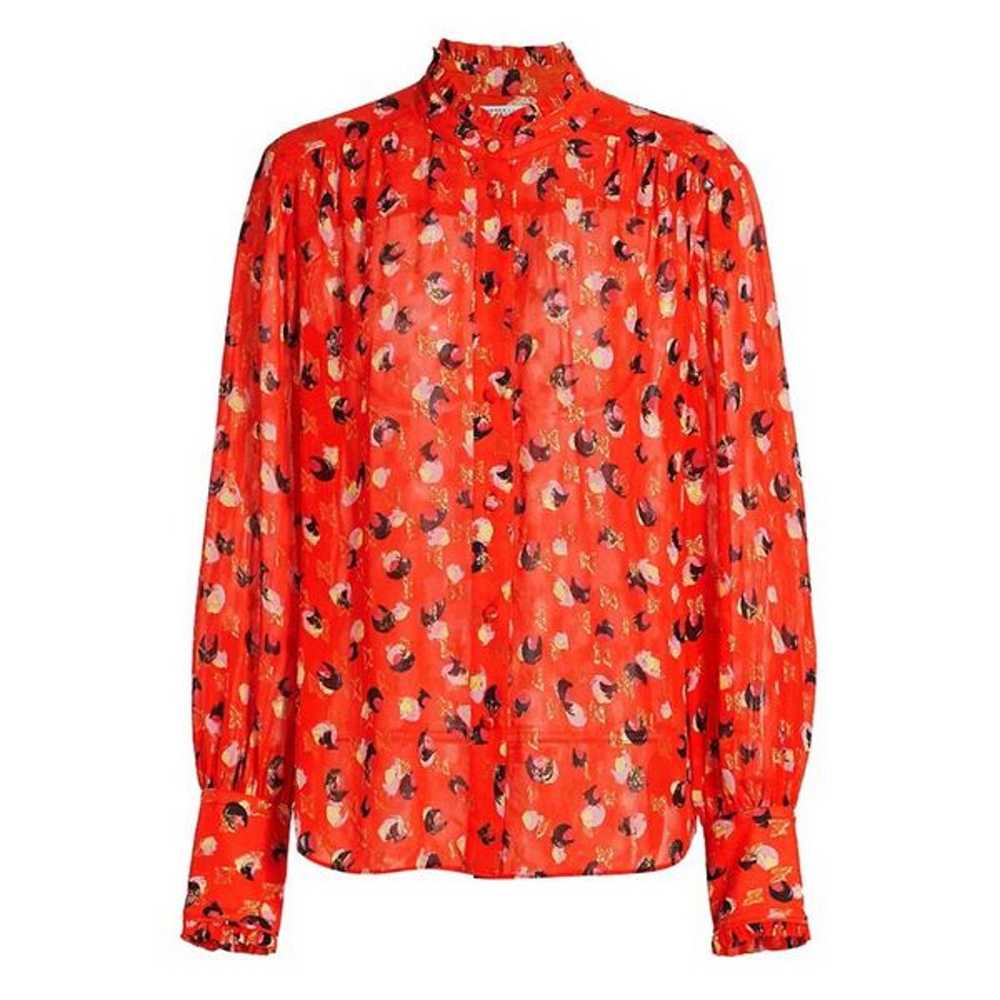 DEREK LAM 10 CROSBY orange abstract print blouse … - image 1