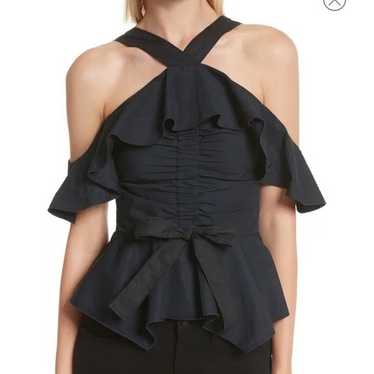 Derek Lam 10 Crosby Off-the-shoulder Halter Ruffl… - image 1