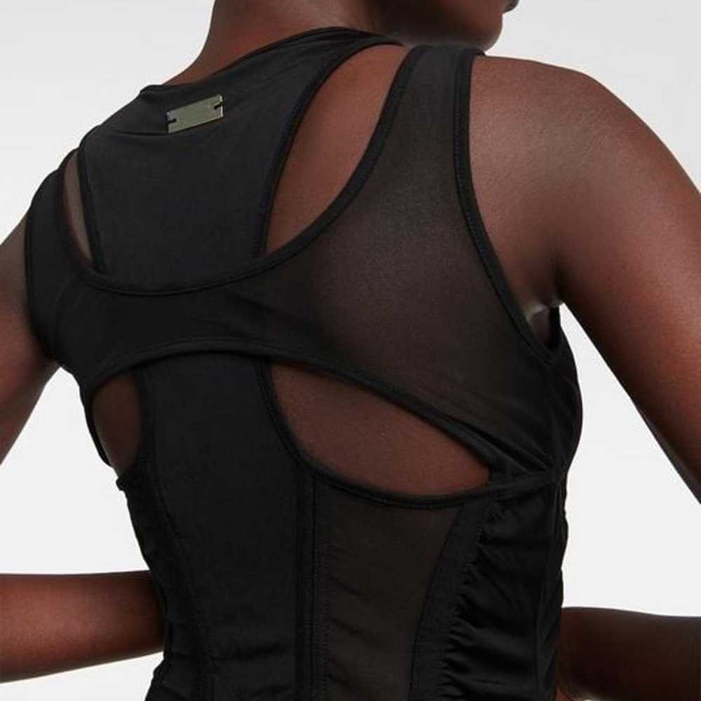 $795 Balmain Women's Black Cutout Tulle Bodysuit … - image 2