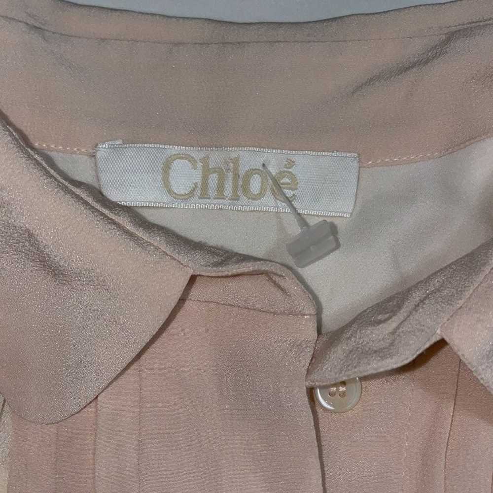 Gorgeous vintage Chloe silk sleeveless pink and c… - image 6